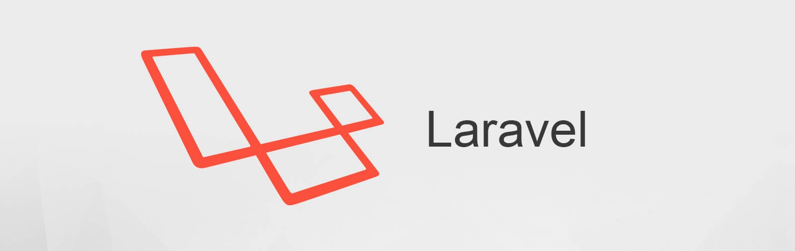 The Laravel PHP framework logo in red with the text "Laravel" on a light gray background.