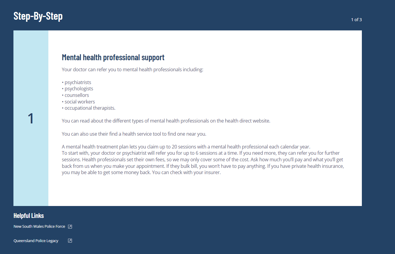 Step-by-step guide on mental health professional support and referral process explained.