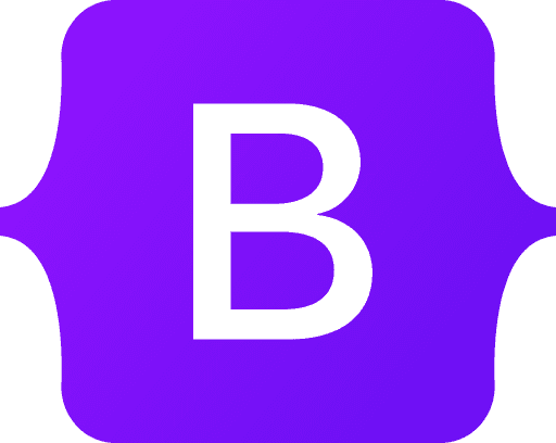 Bootstrap logo with a bold white letter B on a purple background.
