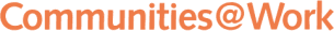 Orange text displaying "Communities@Work" on a transparent background.